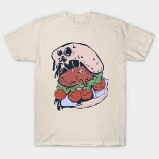 Skull Burger Retro Style T-Shirt